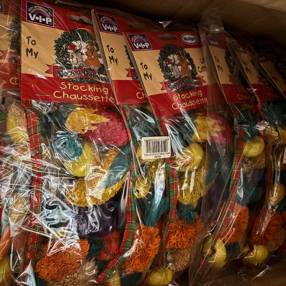 Lot of 12 pieces Holiday stocking Small Animal chew Christmas sealed pet
